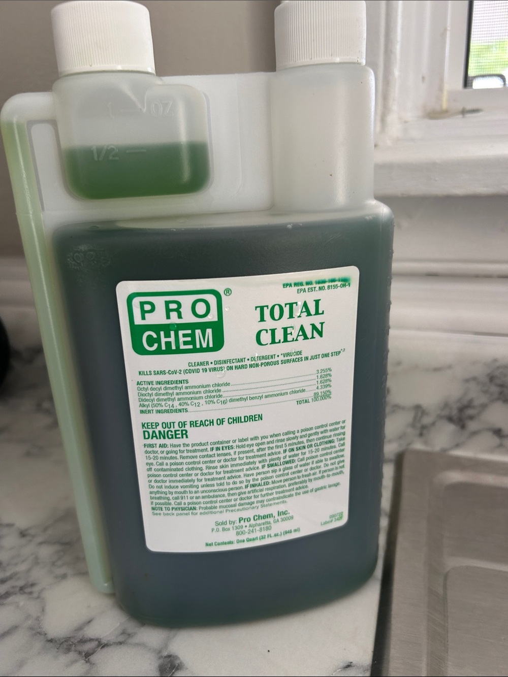 ProChem Total Clean Concentrate - Virucide All-Purpose Cleaner Disinfectant